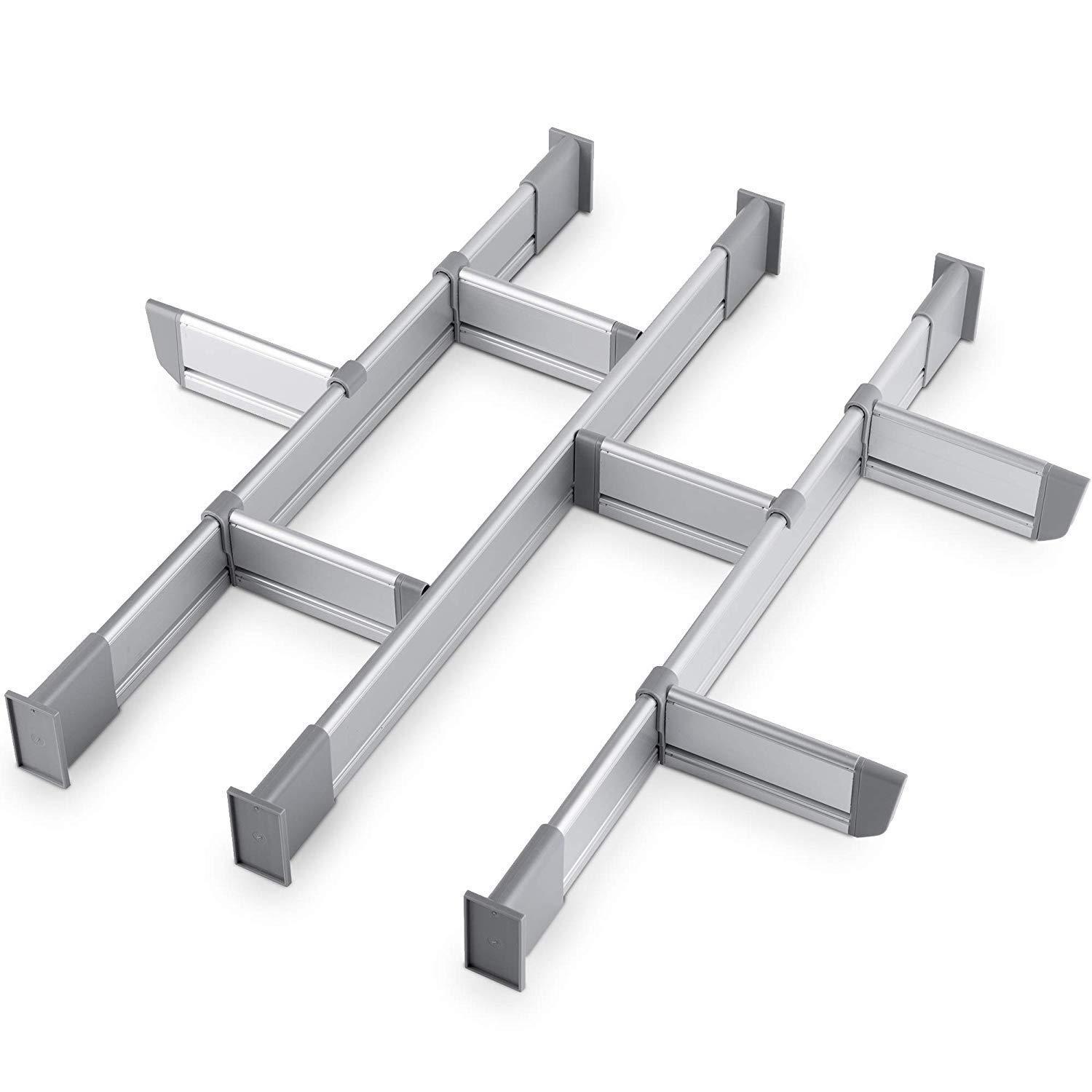Practical Comfort Adjustable Drawer Organizer Elegant Aluminum